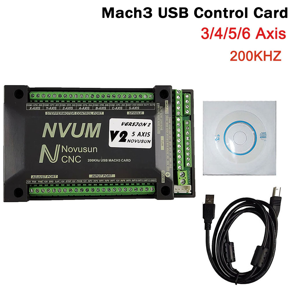 NVUM Mach3 بطاقة USB 200 كيلو  - مراجعة Breakout Board Mach3 وسعره