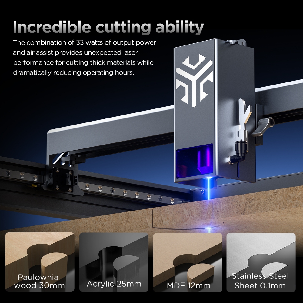 آلة النقش بالليزر ACMER P2 بقو - مراجعة Industrial Laser Engraver For Wood وسعره